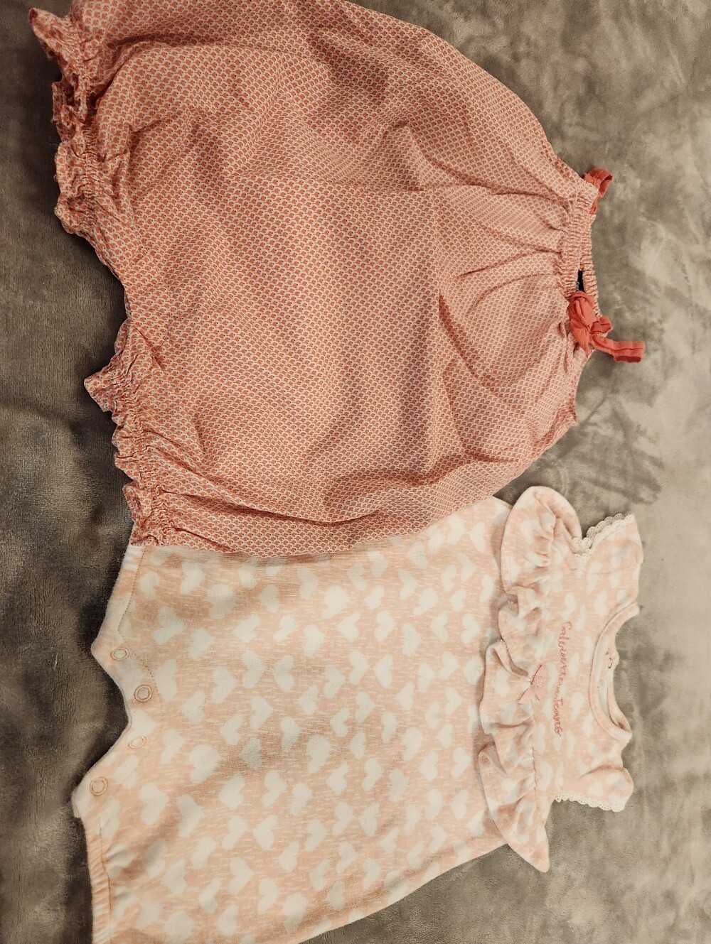 2 Pink Baby Romper Set, Size 18M